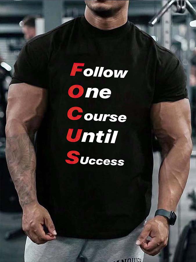 Follow One Course Until Success Printed Men's T-shirt