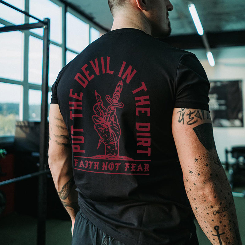 Put The Devil In The Dirt Printed Men's T-shirt