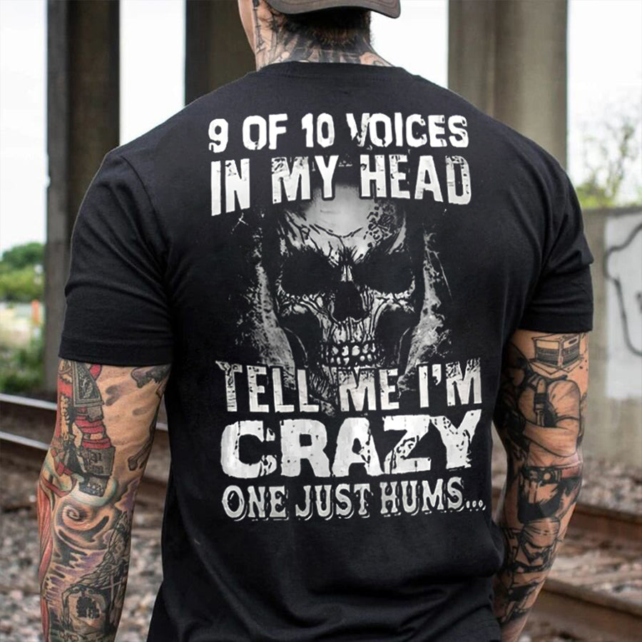 Viking 9 Of 10 Voices In My Head Tell Me I'm Crazy Printed Men's T-shirt