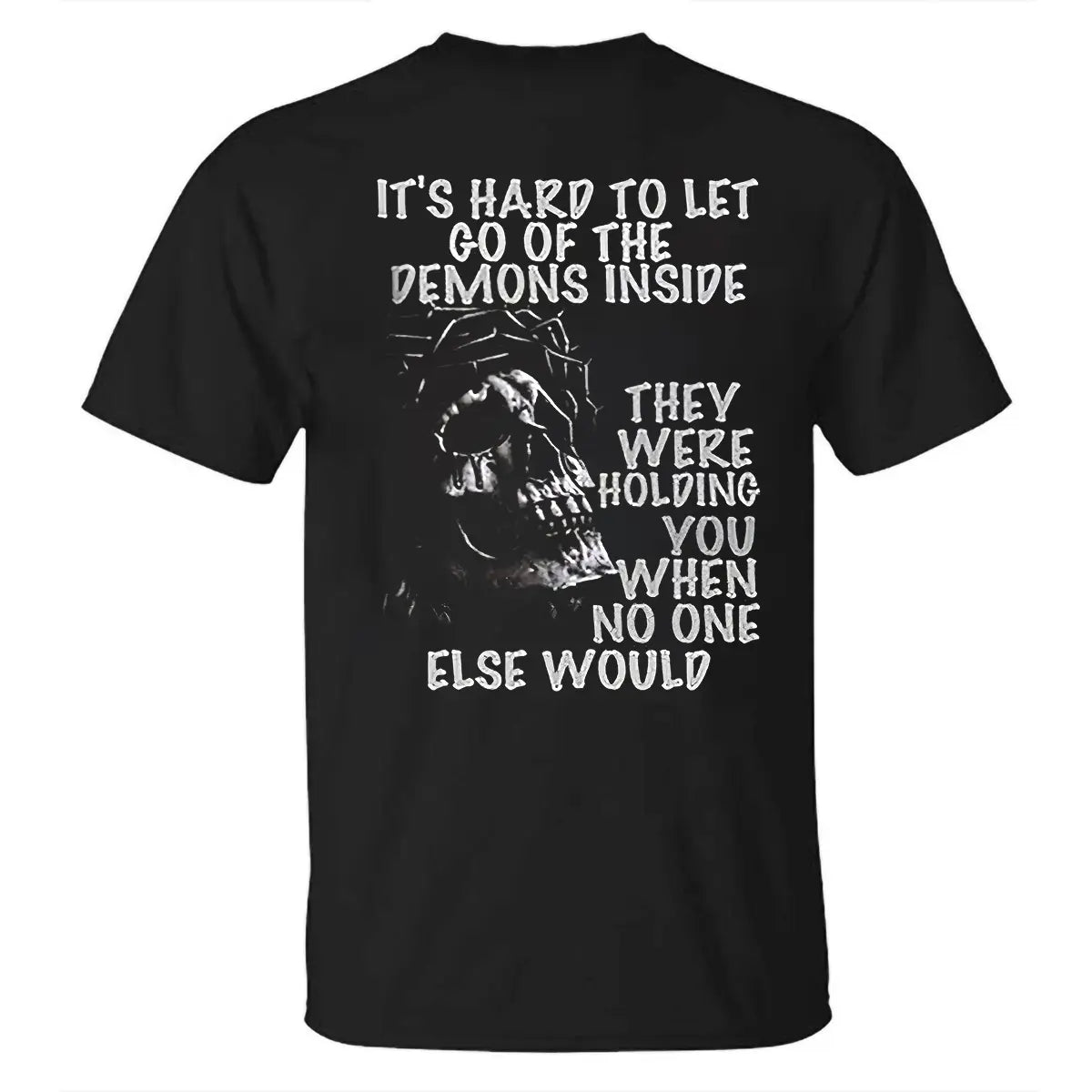 Viking It's Hard To Let Go Of The Demons Inside Printed Men's T-shirt