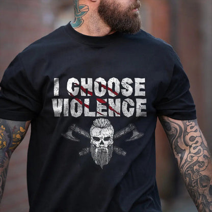 Viking I Choose Violence Printed Men's T-shirt