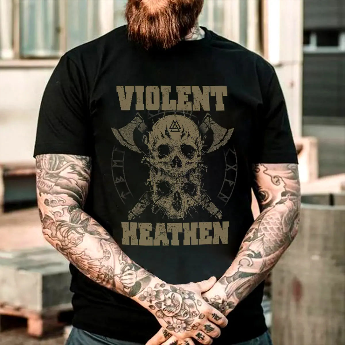 Viking Violent Heathen Printed Men's T-shirt