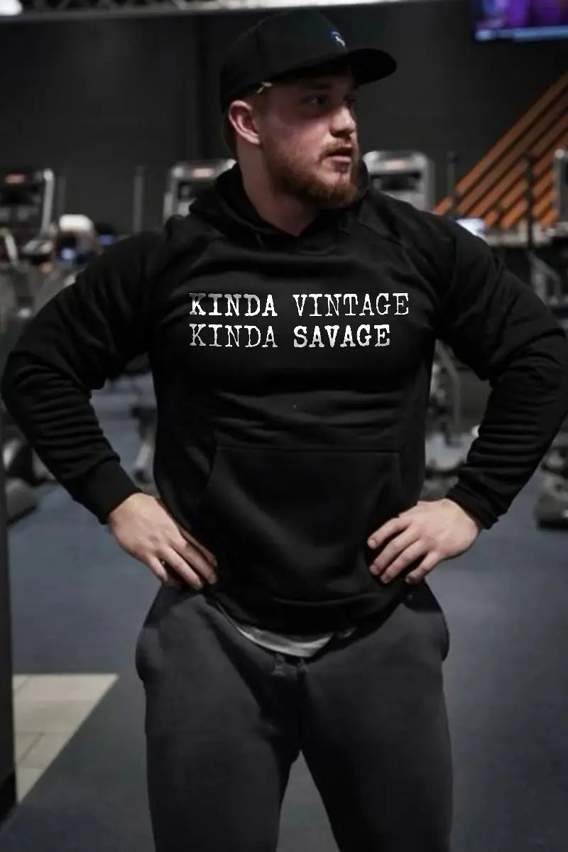 Kinda Vintage Kinda Savage Printed Men's Hoodie