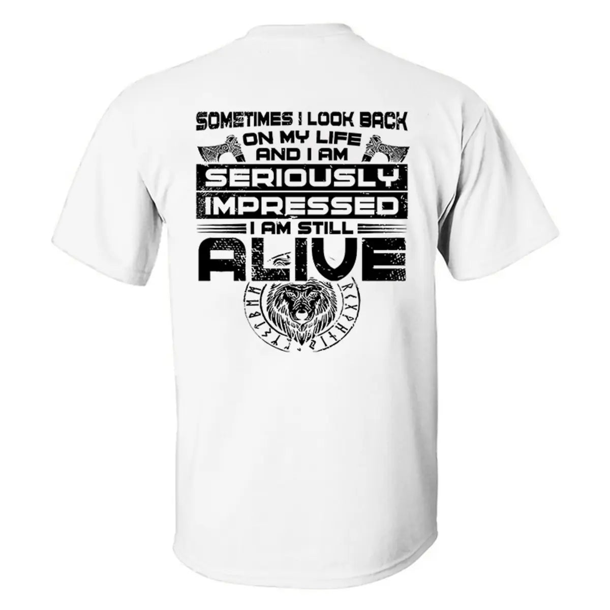 Viking Sometimes I Look Back On My Life Printed Men's T-shirt