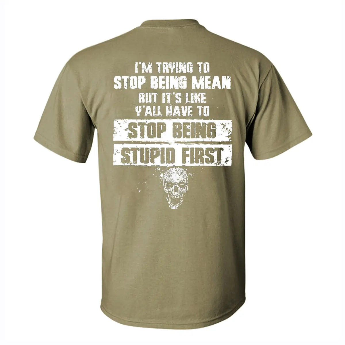 Viking I'm Trying To Stop Being Mean Printed Men's T-shirt