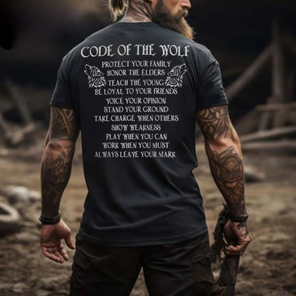 Viking Code Of The Wolf Printed Men's T-shirt