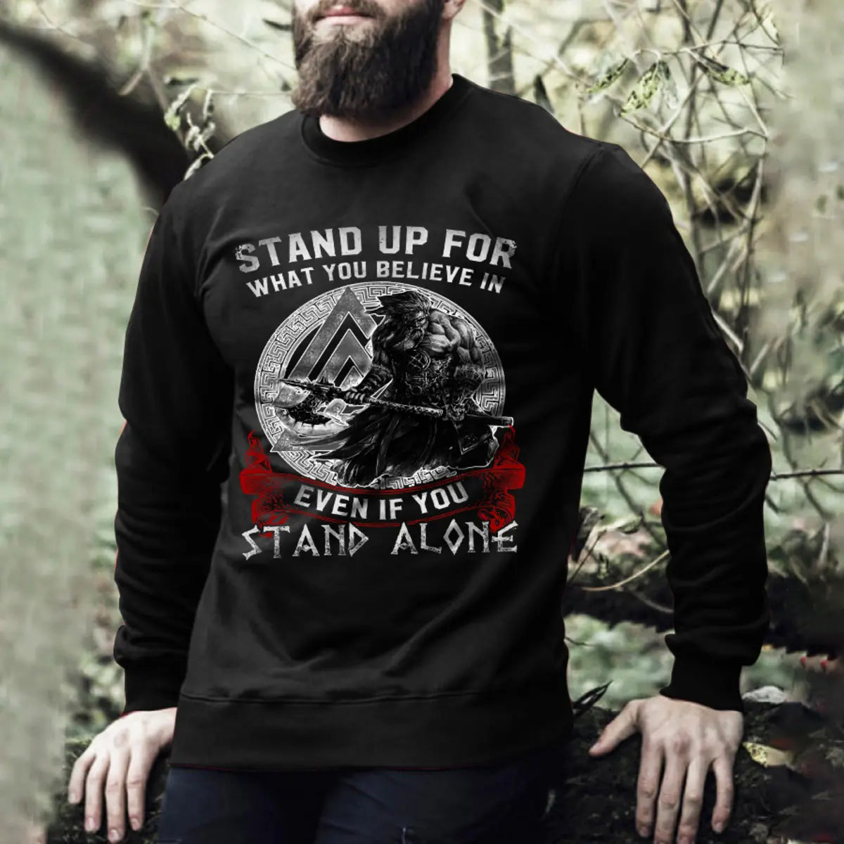 Viling Stand Up For What You Believe In Printed Long Sleeves Men's T-shirt