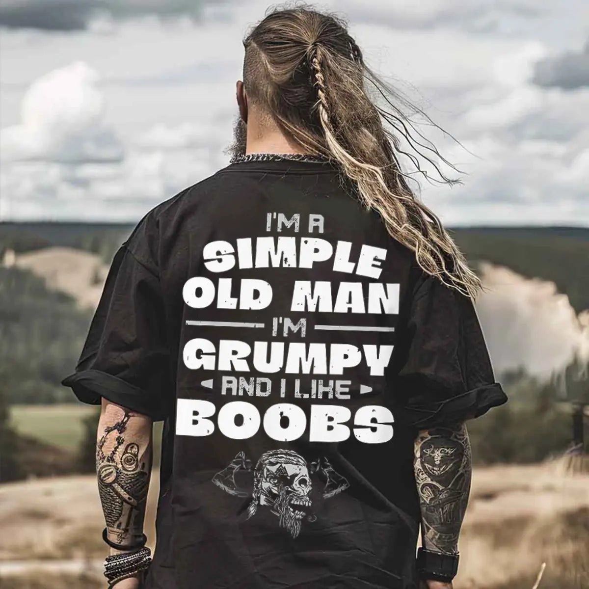 Viking I'm A Simple Old Man Printed Men's T-shirt