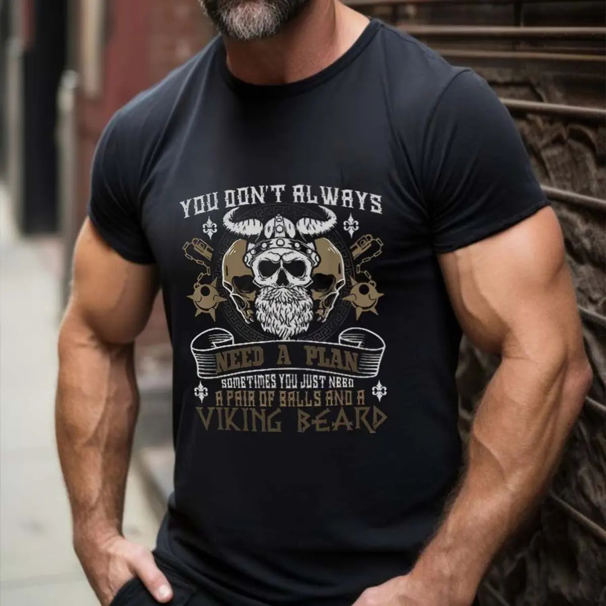 Viking You Don't Always Need A Plan Printed Men's T-shirt