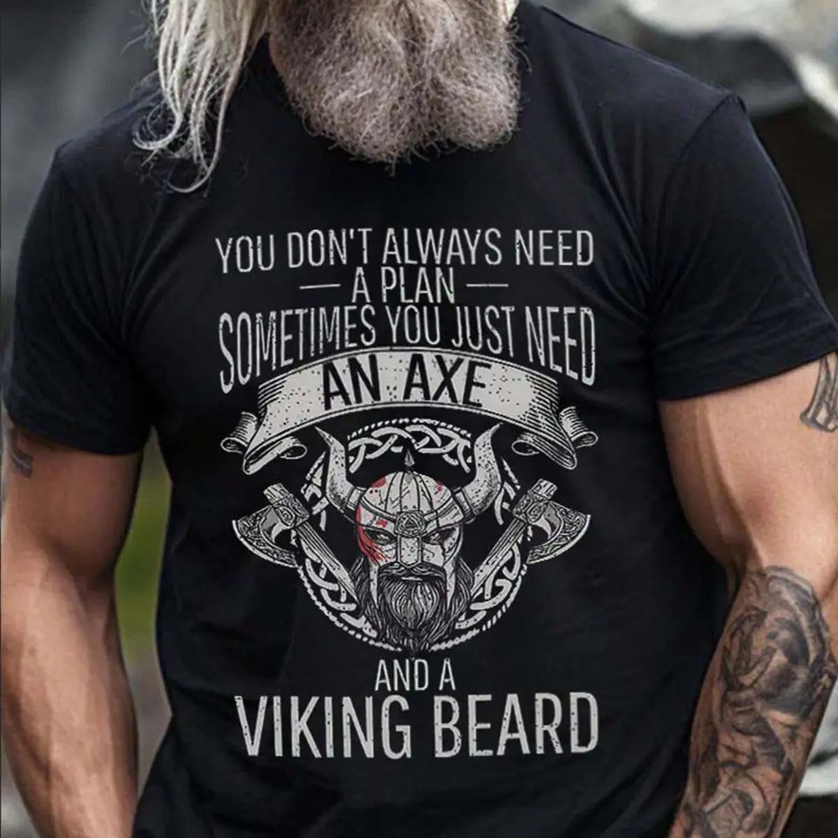 Viking You Don't Always Need A Plan Printed Men's T-shirt