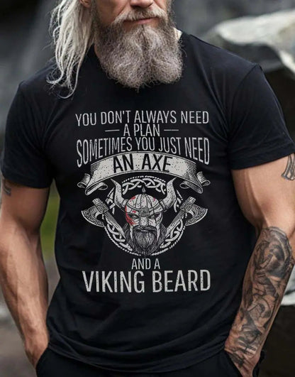 Viking You Don't Always Need A Plan Printed Men's T-shirt