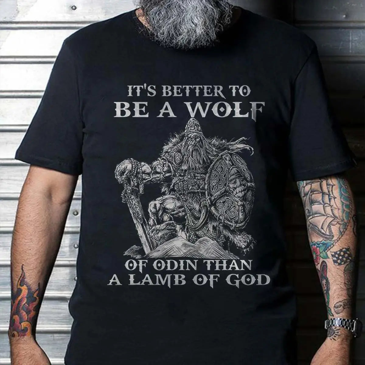 Viking It's Better To Be A Wolf Printed Men's T-shirt