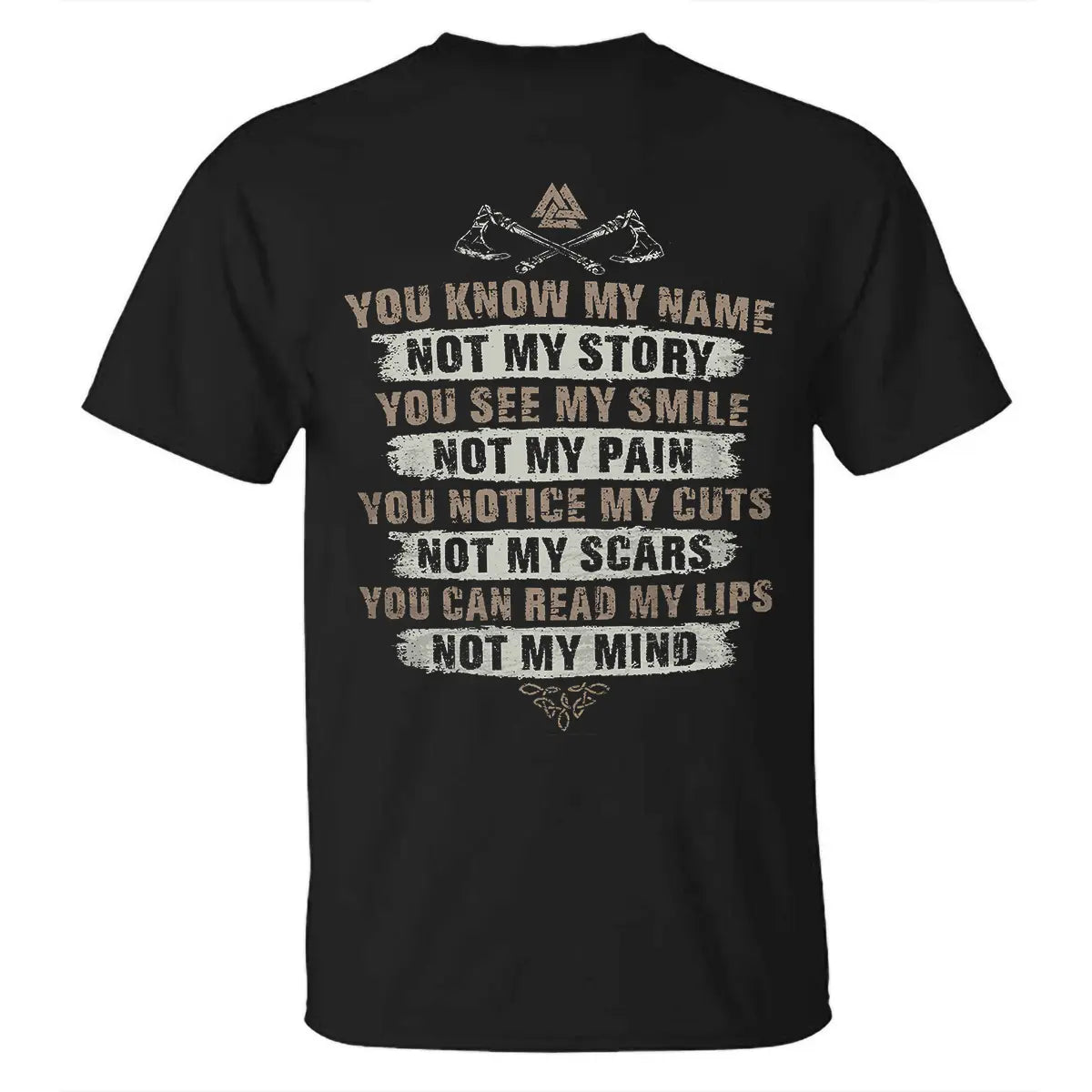 Viking You Know My Name Not My Story Printed Men's T-shirt