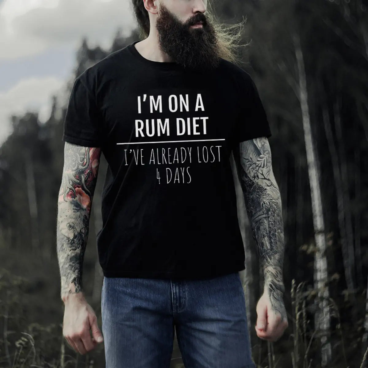 Viking I'm On A Rum Diet I've Already Lost 4 Days Printed Men's T-shirt