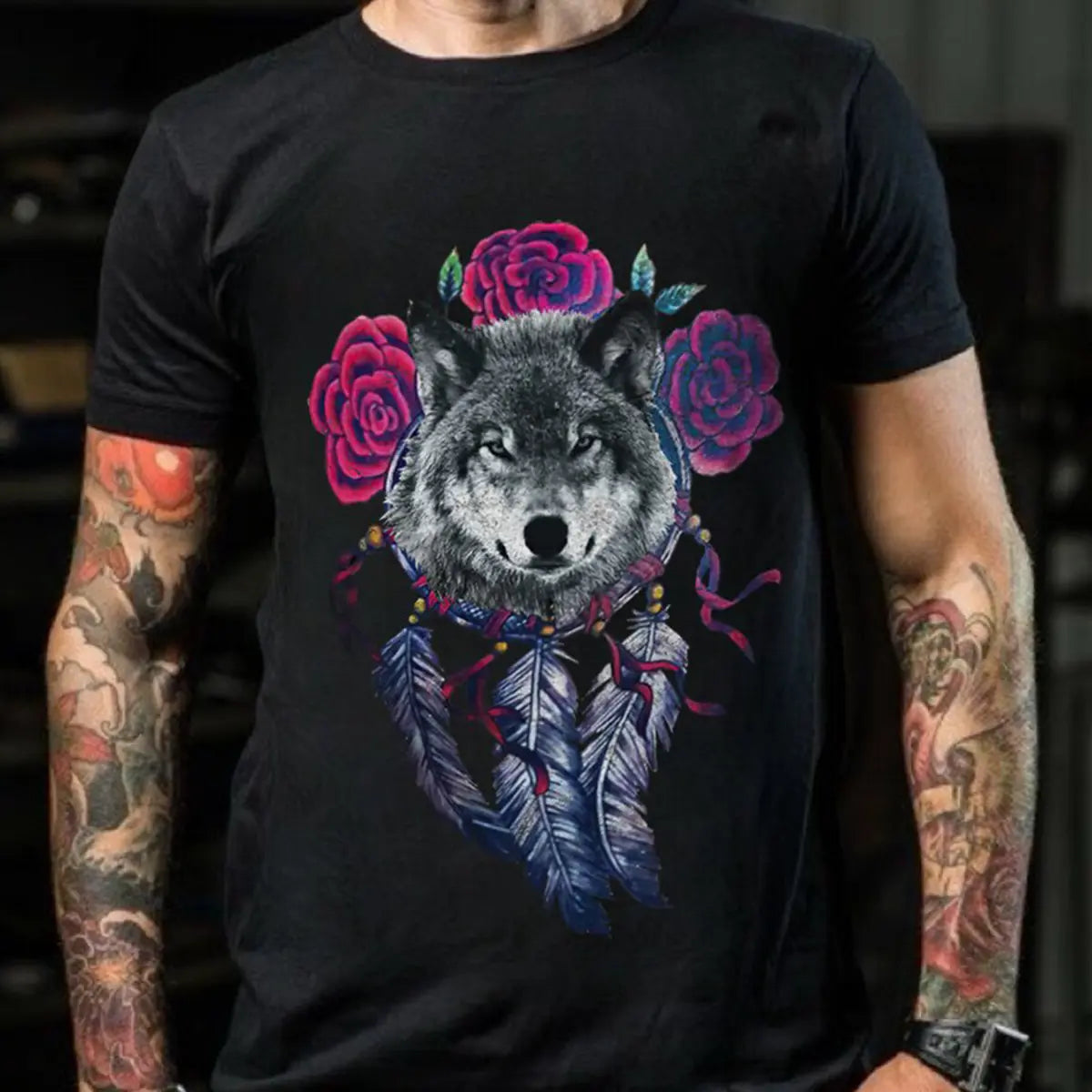 Viking Wolf Printed Men's T-shirt