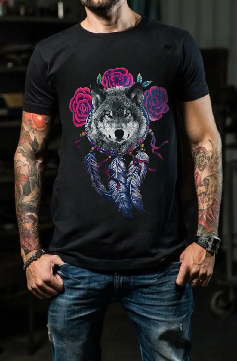 Viking Wolf Printed Men's T-shirt