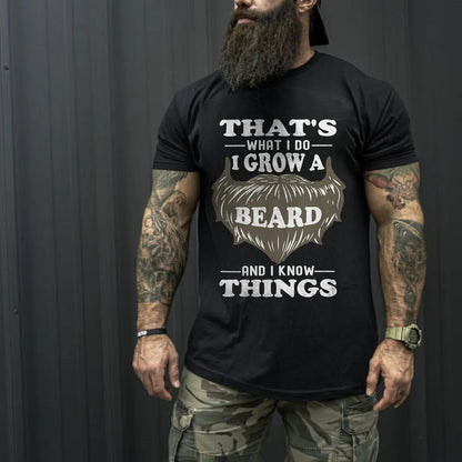 Viking That's What I Do I Grow A Beard Printed Men's T-shirt