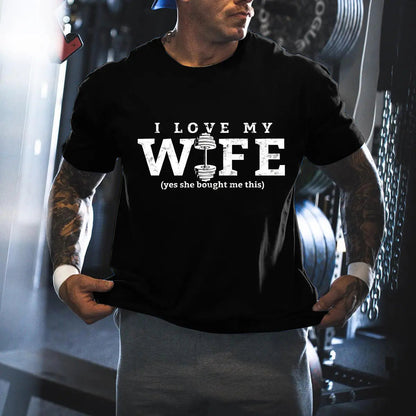 I Love My Wife Printed Men's T-shirt