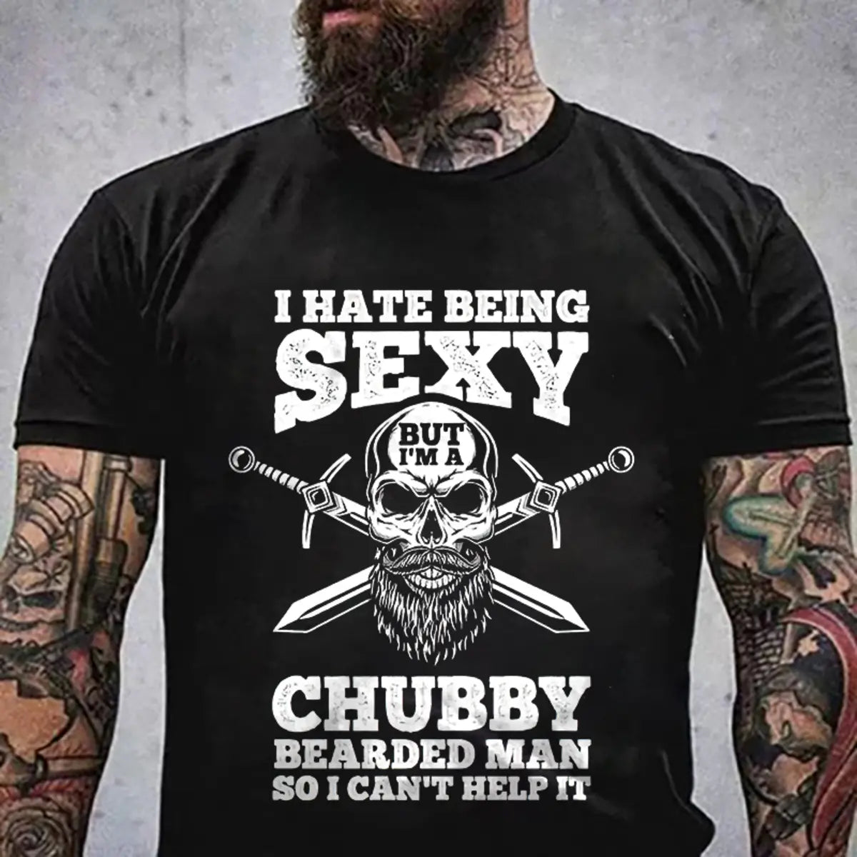 Viking I Hate Being Sexy  But I‘m A Chubby Bearded Man Printed Men's T-shirt