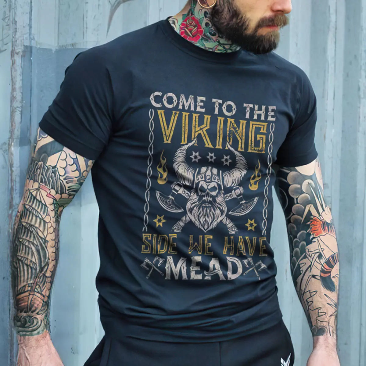 Viking Come To The Viking Side We Have Mead Printed Men's T-shirt