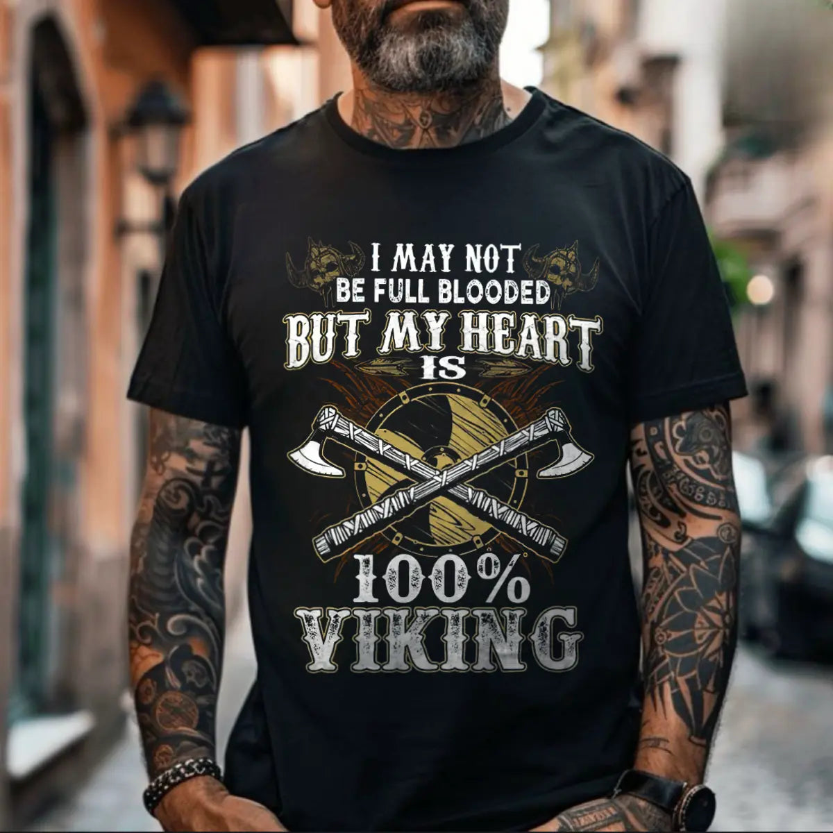 Viking I May Not Be Full Blooded Printed Men's T-shirt