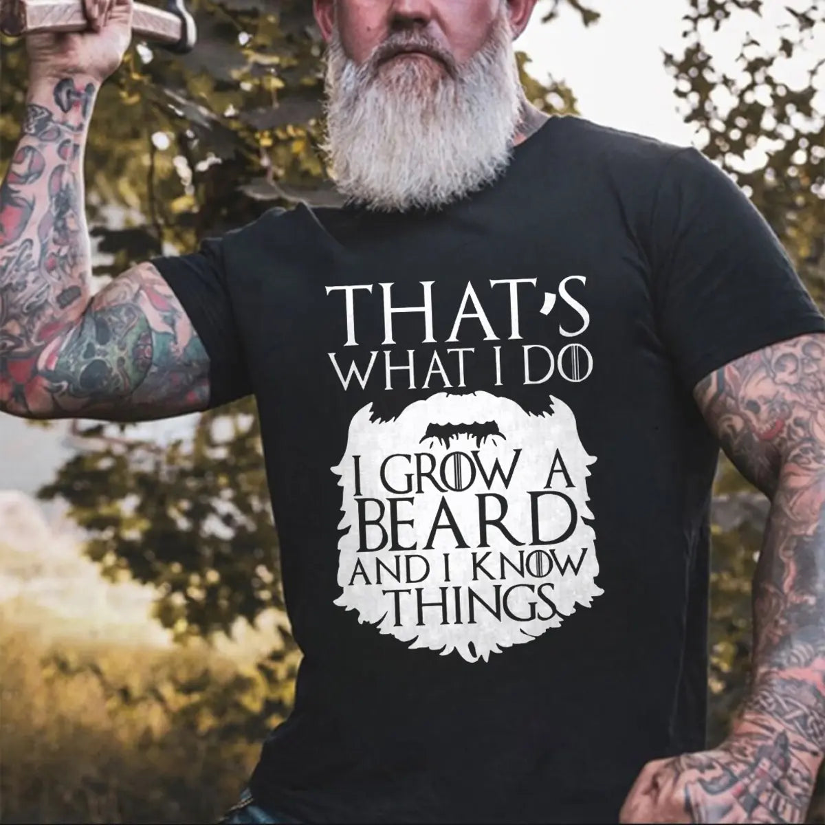 Viking That's What I Do I Grow A Beard And I Know Things Printed Men's T-shirt