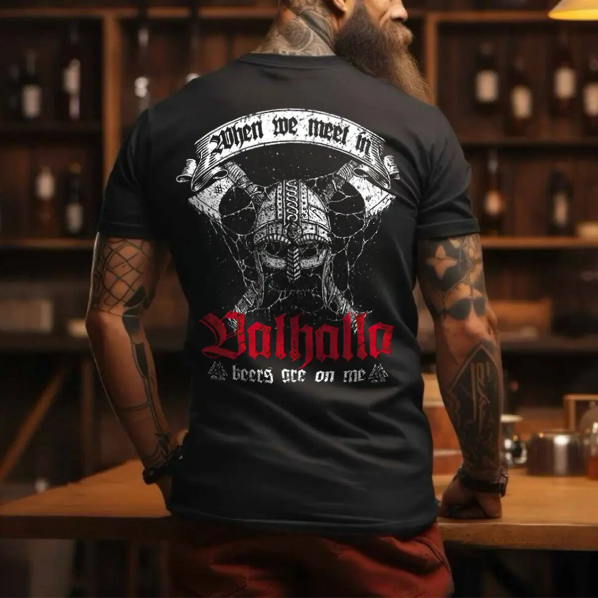 Viking When Me Meet In Holhollo Printed Men's T-shirt