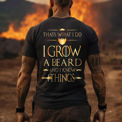 Viking Thats What I Do I Grow A Beard And I Know Things Printed Men's T-shirt