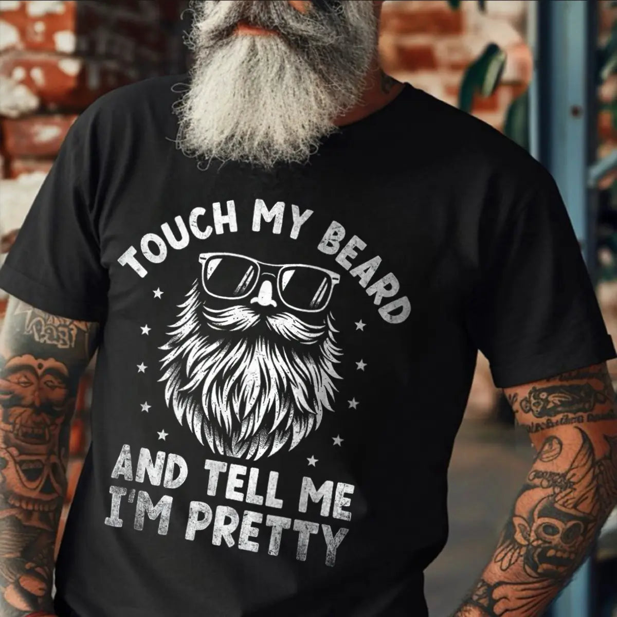 Viking Touch My Beard And Tell Me I'm Pretty Printed Men's T-shirt