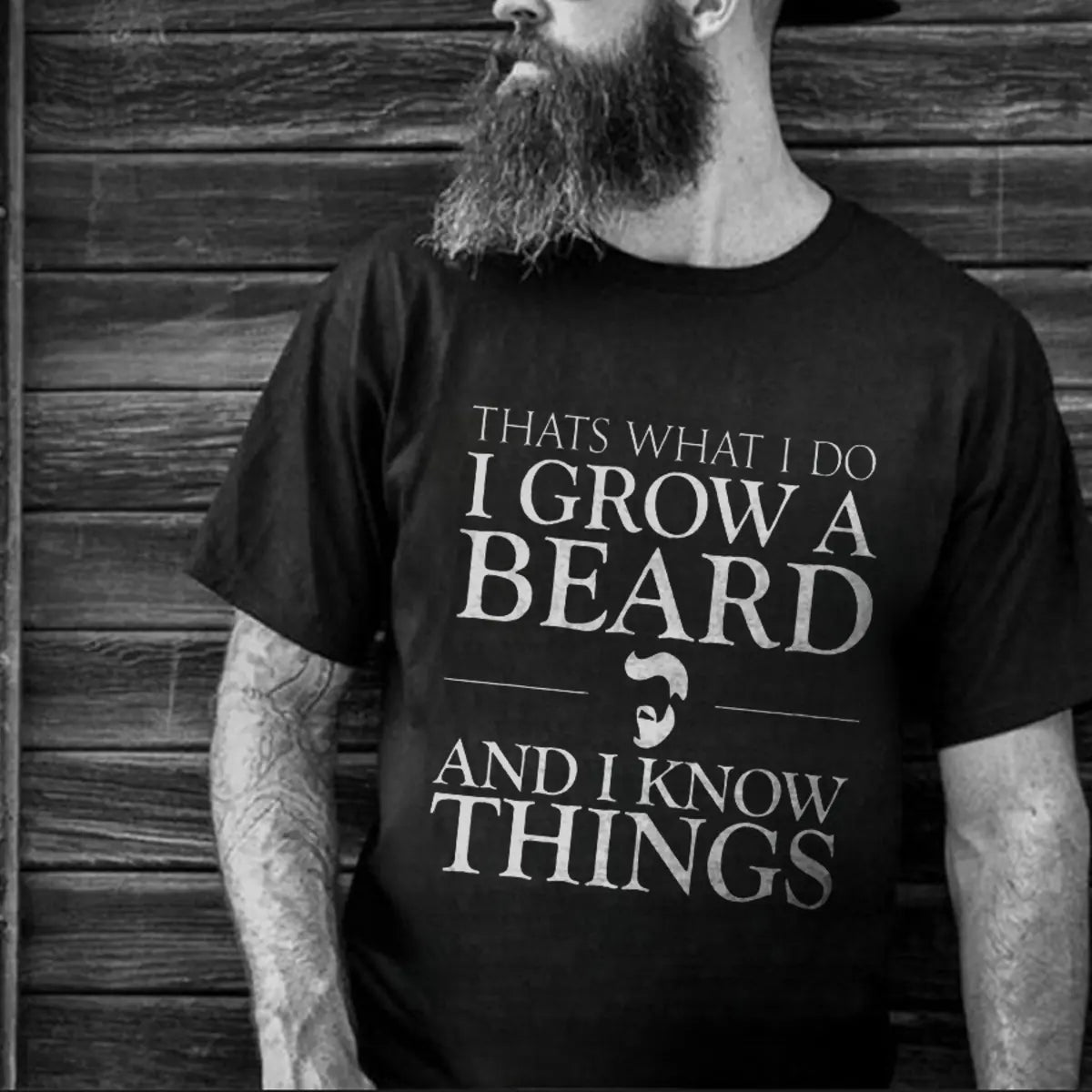 Viking I Grow A Beard And I Know Things Printed Men's T-shirt