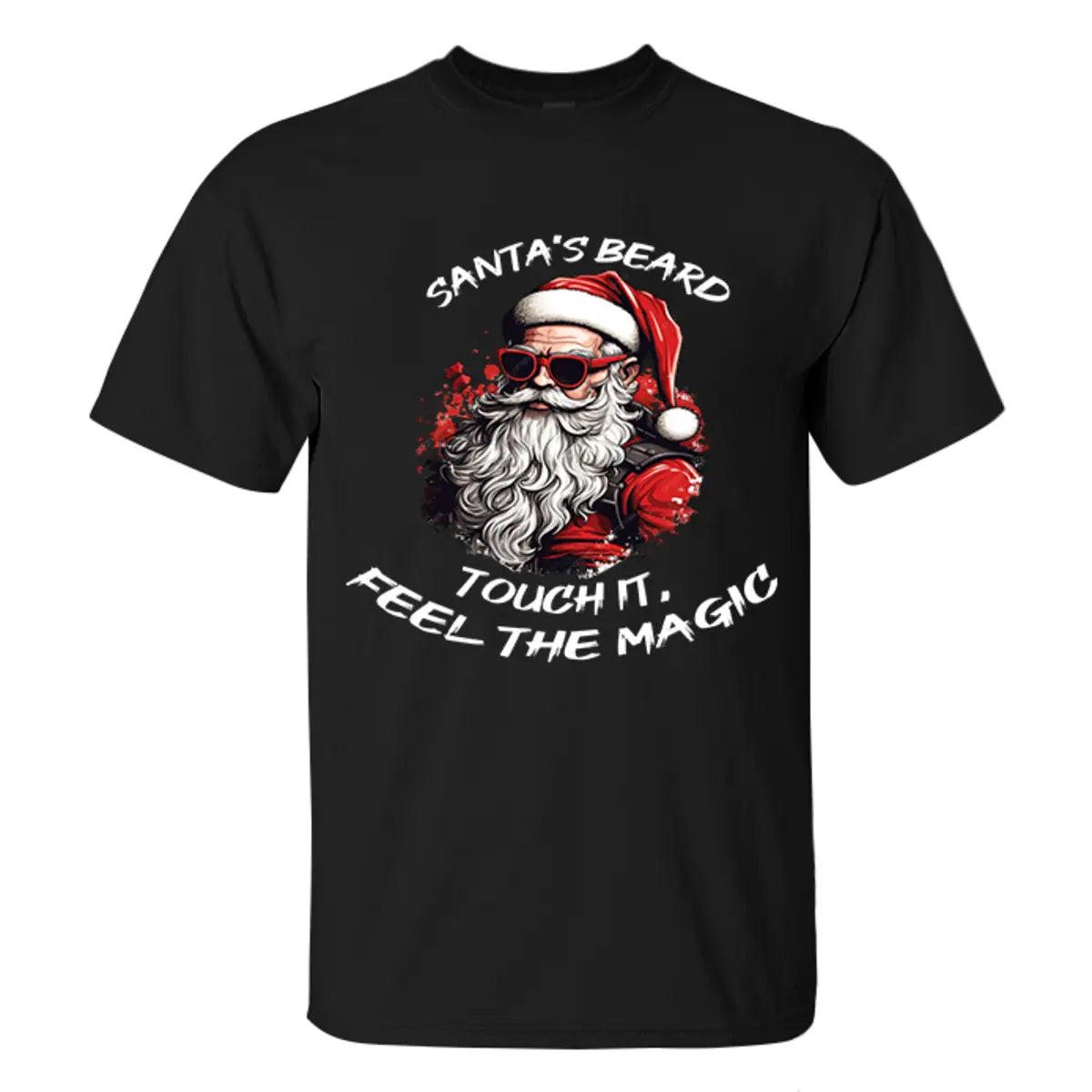 Viking Santa's Beard Touch It Feel The Magic Printed Men's T-shirt