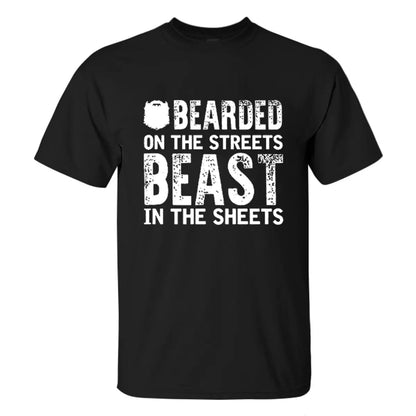 Viking Bearded On The Streets Beast In The Sheets Printed Men's T-shirt