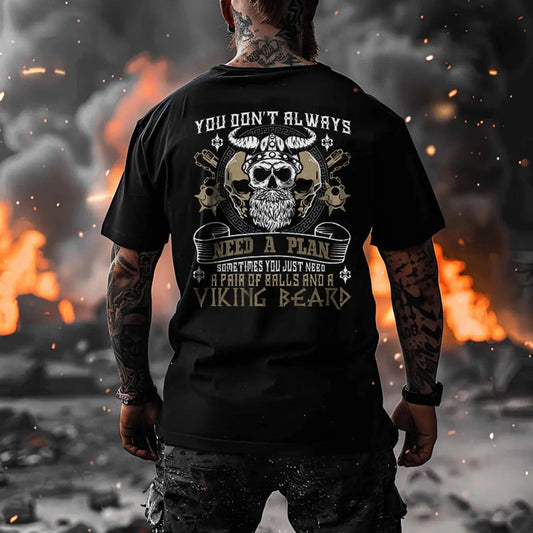 Viking You Don't Always Need A Plan Printed Men's T-shirt