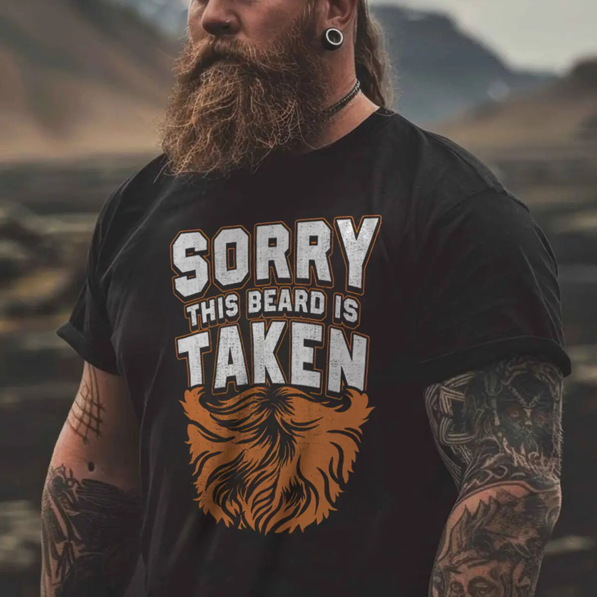 Viking Sorry This Beard Is Taken Printed Men's T-shirt