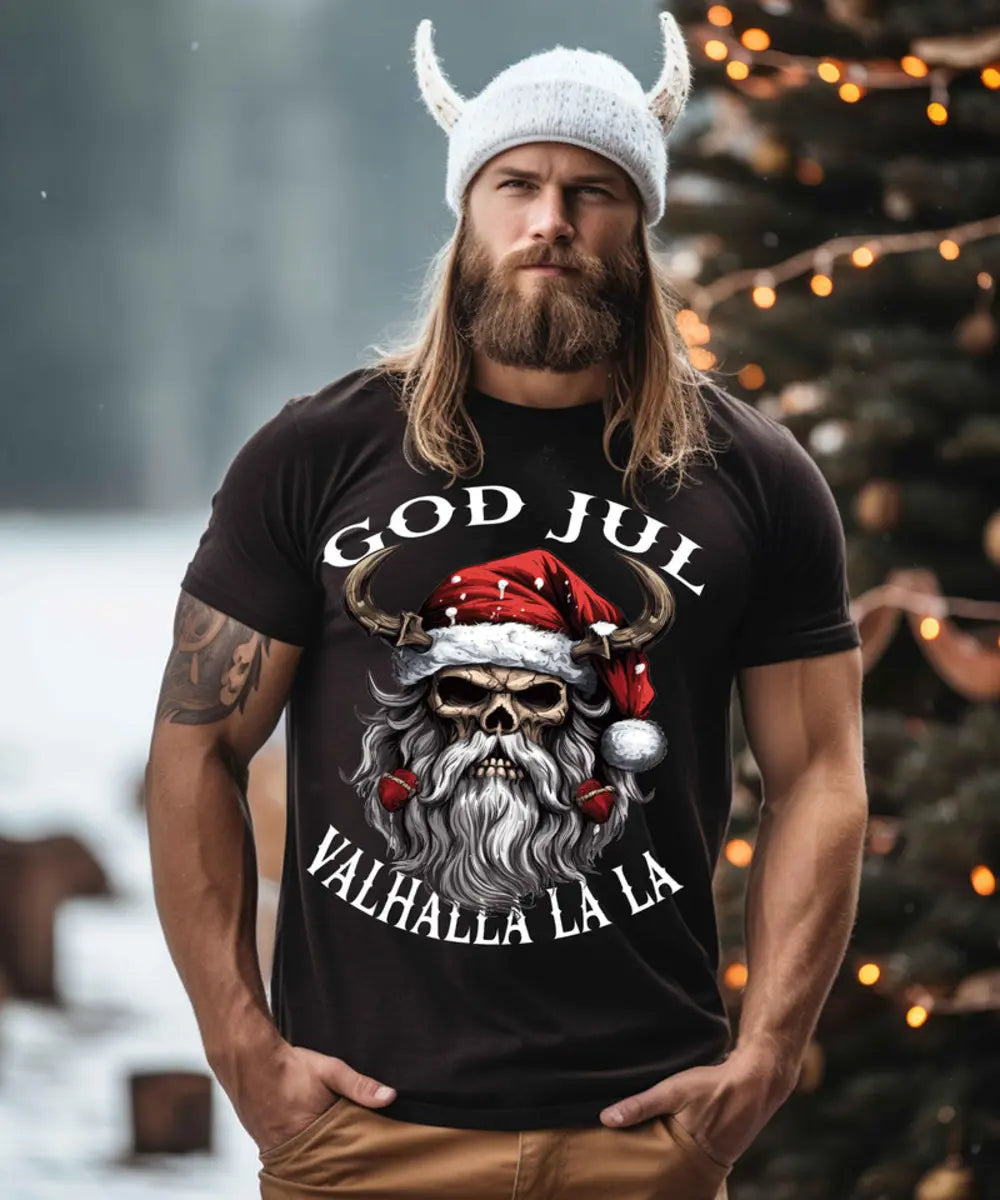 Viking God Jul Valhalla La La Printed Men's T-shirt