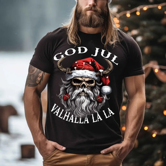 Viking God Jul Valhalla La La Printed Men's T-shirt