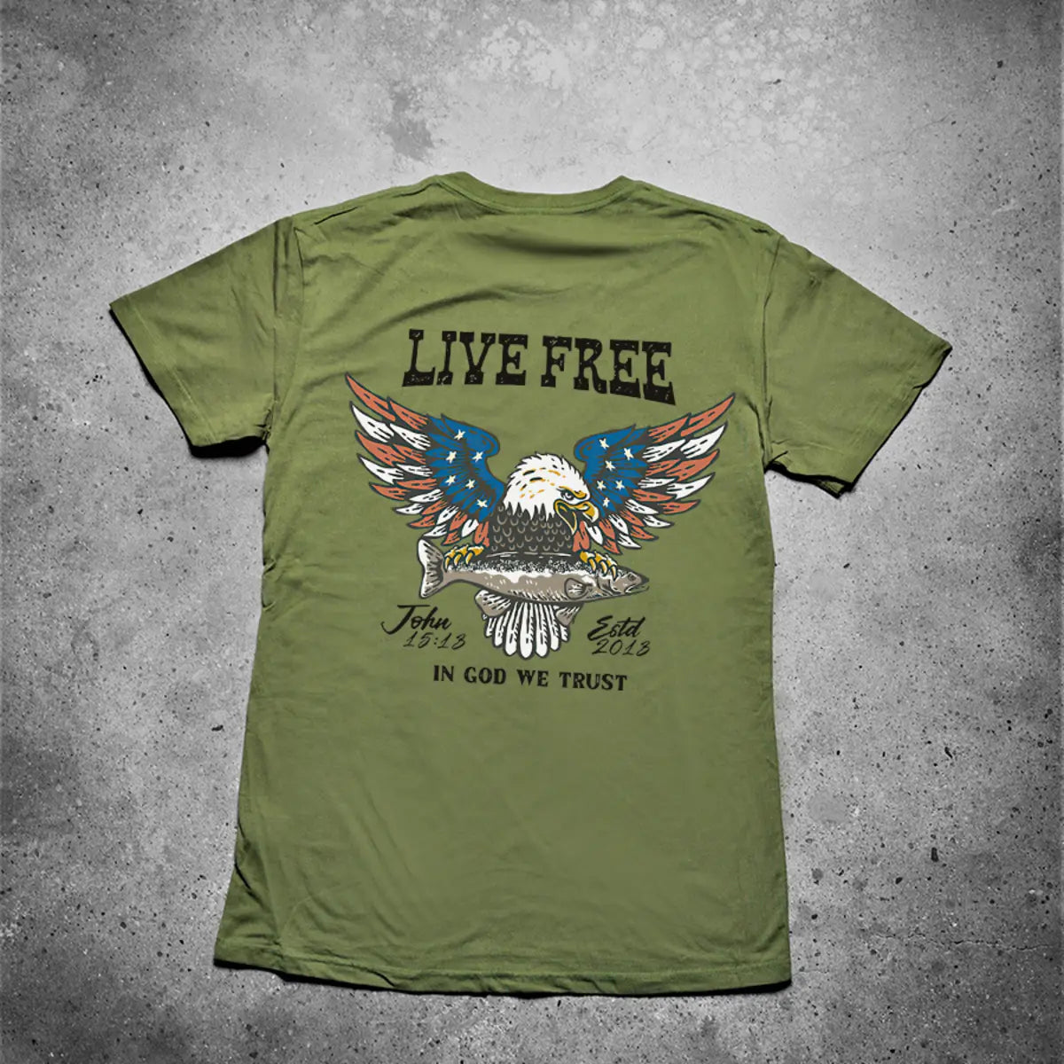 Live Free In God We Trust Printed Men's T-shirt