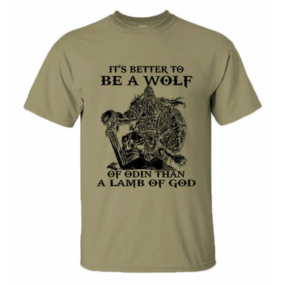 Viking It's Better To Be A Wolf Printed Men's T-shirt