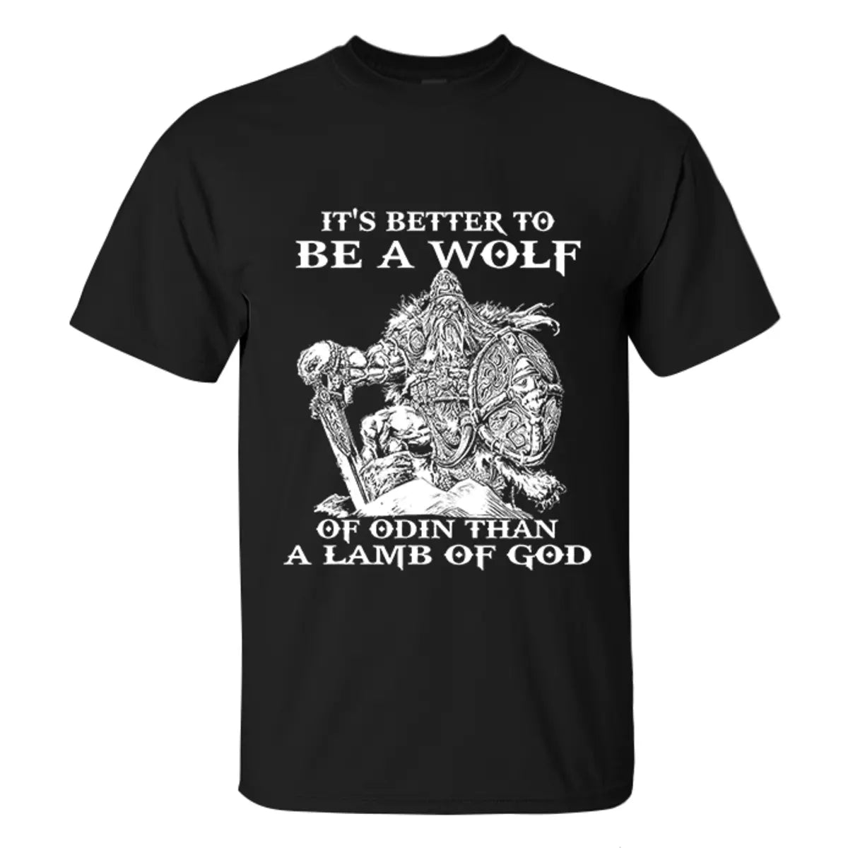 Viking It's Better To Be A Wolf Printed Men's T-shirt