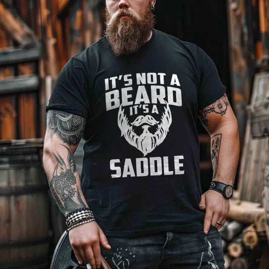 Viking It's Not A Beard It's A Saddle Printed Men's T-shirt