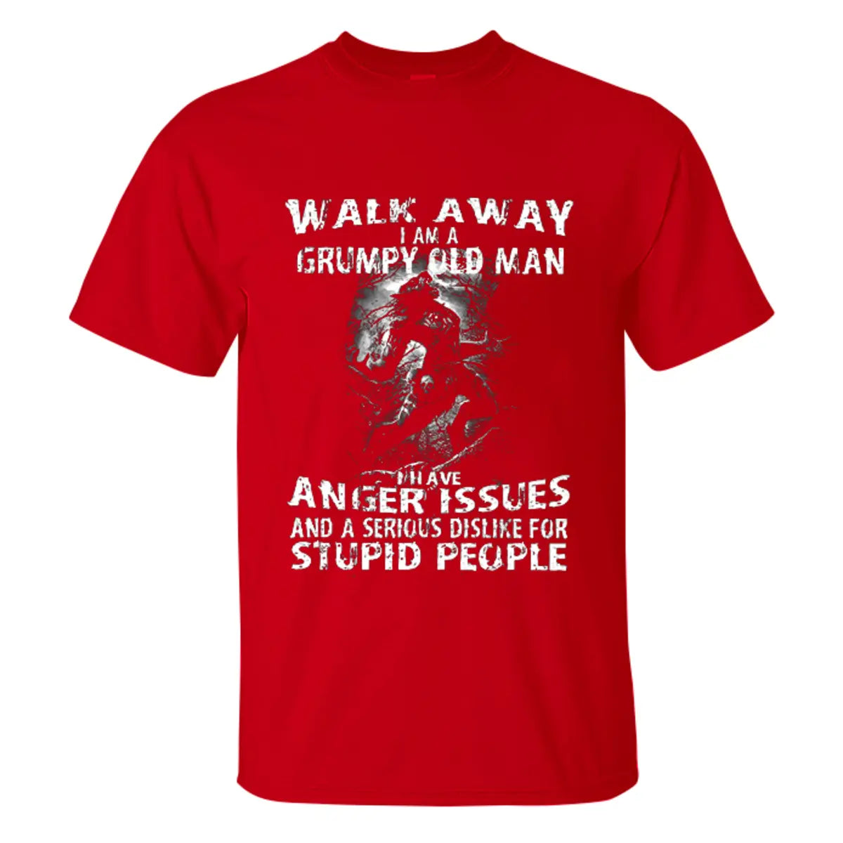 Vikings Walk Away I Am A Grumpy Old Man Printed Men's T-shirt