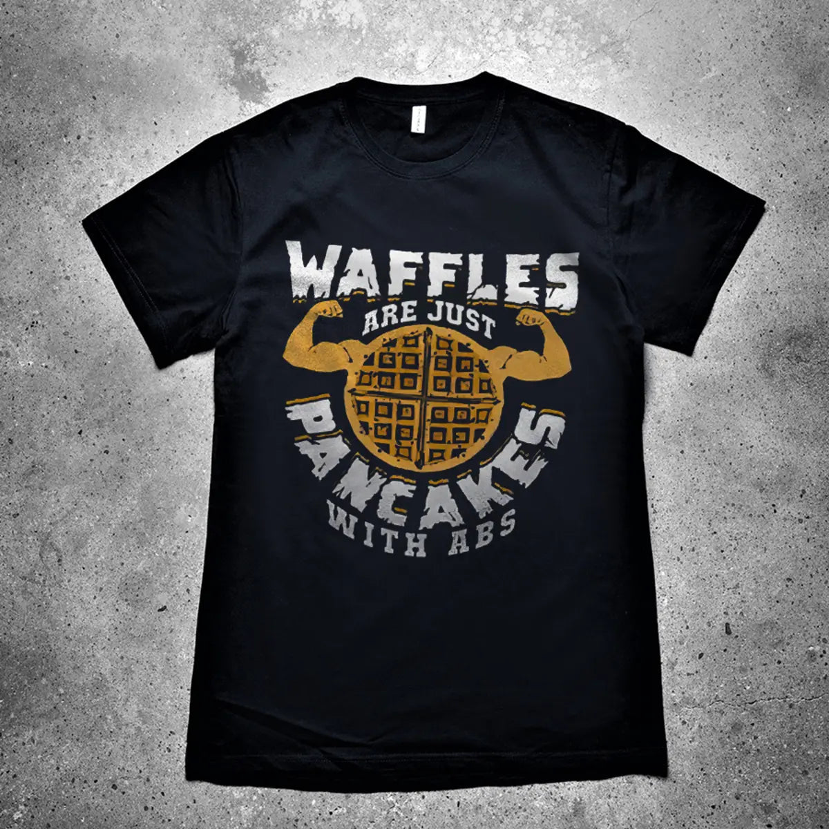 Waffles Are Just Pancakes With Abs Printed Men's T-shirt