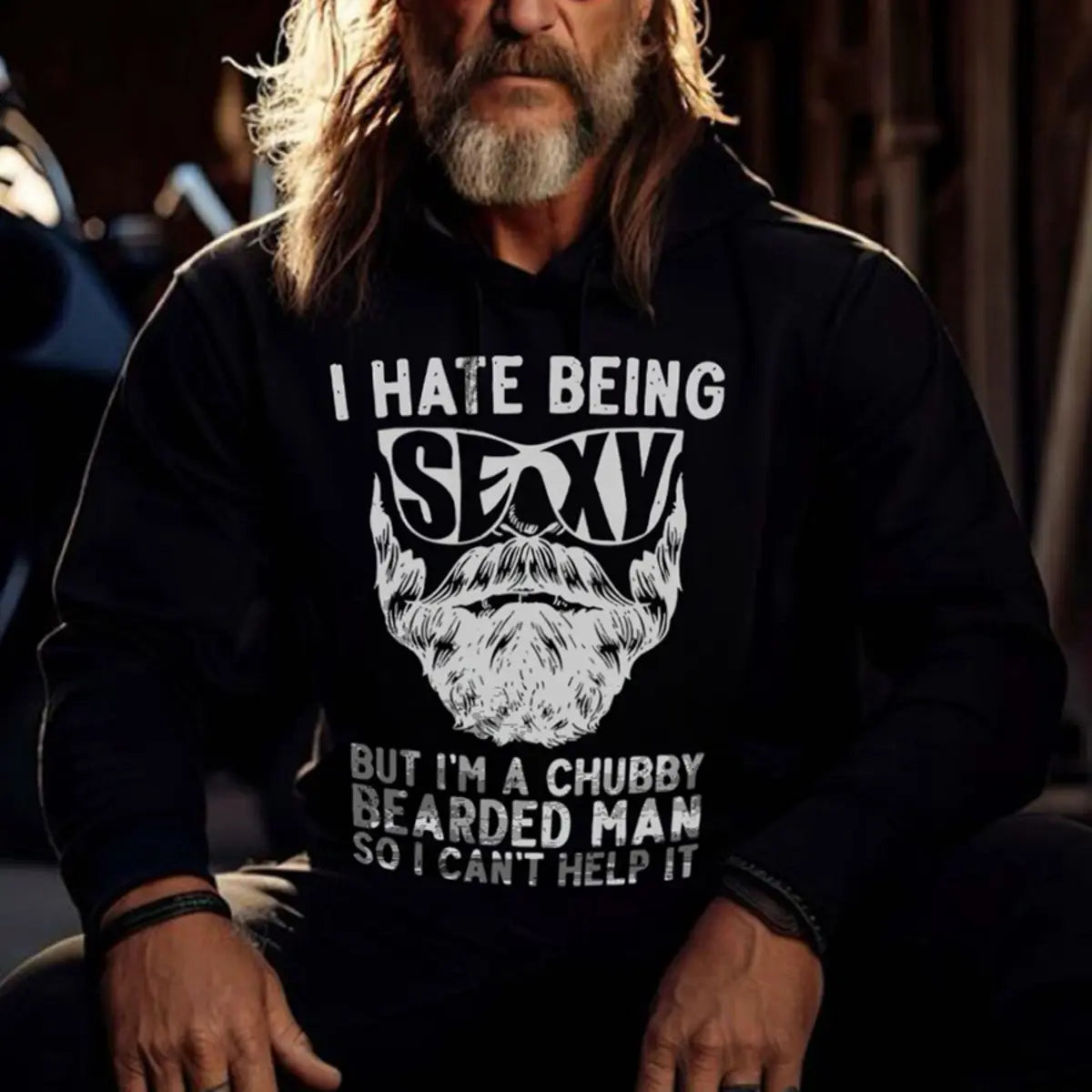 Viking I Hate Being Sexy Printed Men's Hoodie