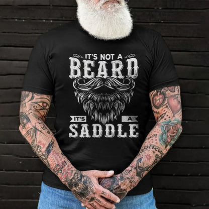 Viking It's Not A Beard It's A Saddle Printed Men's T-shirt