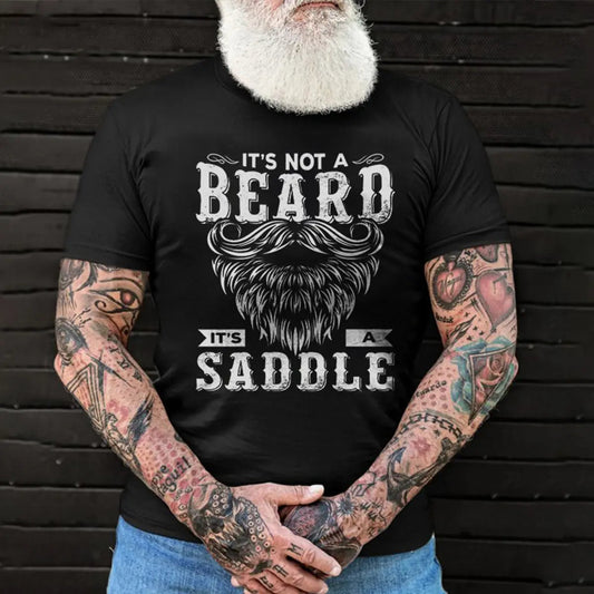 Viking It's Not A Beard It's A Saddle Printed Men's T-shirt