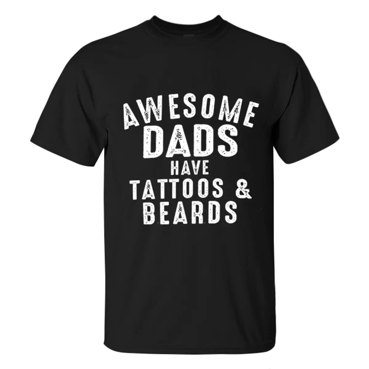 Viking Awesome Dads Have Tattoos & Beards Printed Men's T-shirt