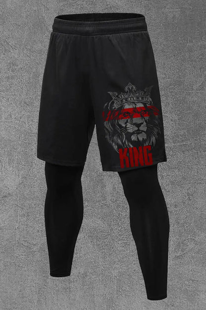 King Printed Men's All-In-One Fitness Leggings