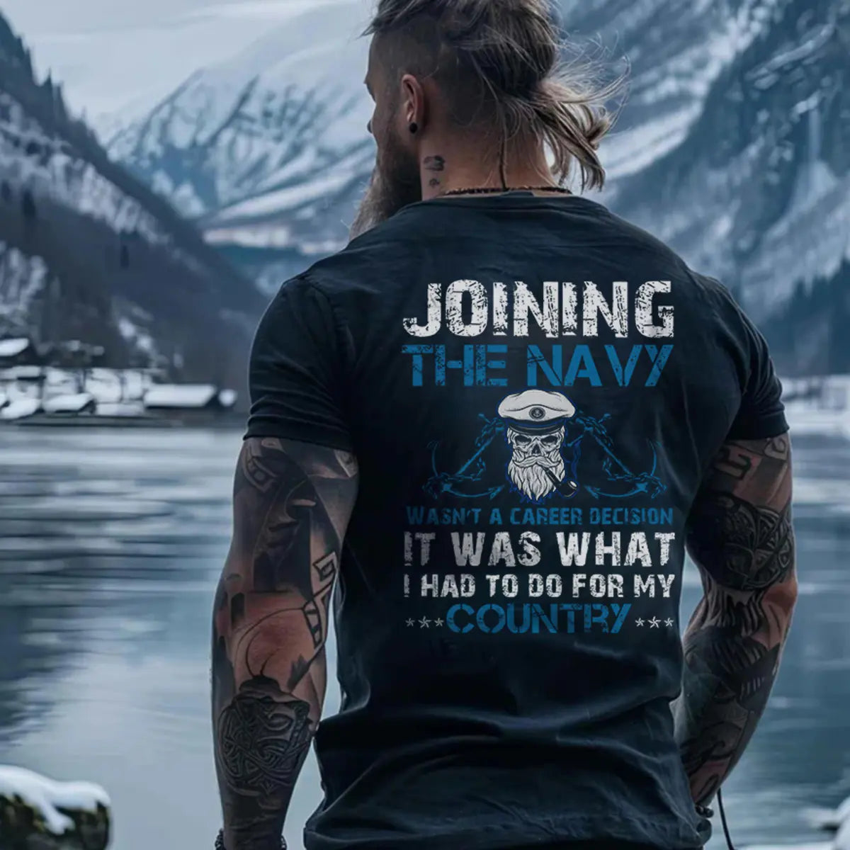 Viking Joining The Navy Wasn't A Career Decision Printed Men's T-shirt