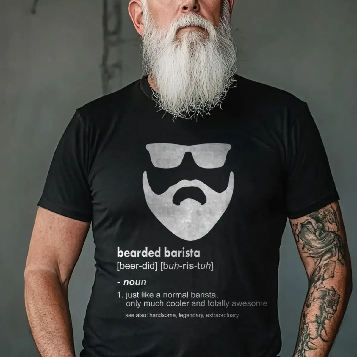 Viking Bearded Barista Printed Men's T-shirt