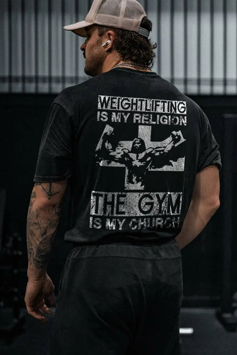 Weightlifting Is My Religion Printed Men's T-shirt